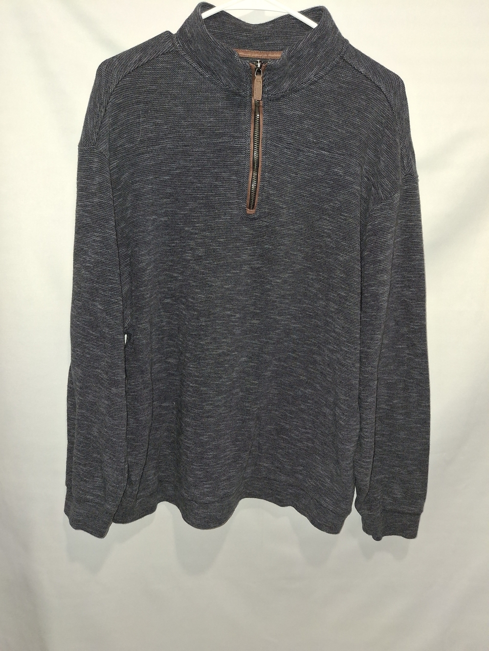 Roundtree & Yorke Charcoal Heather Quarter-Zip Pullover